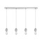 Socketholder 4-Light Linear Pendant Fixture In Polished Chrome